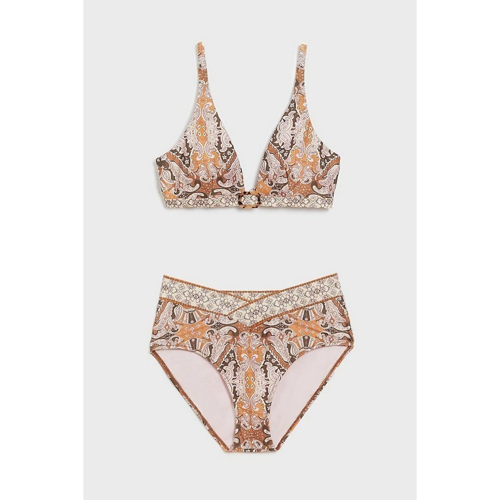 New Anthropologie Alana Gunn Campbell High-Waisted Bikini top S bottoms XS